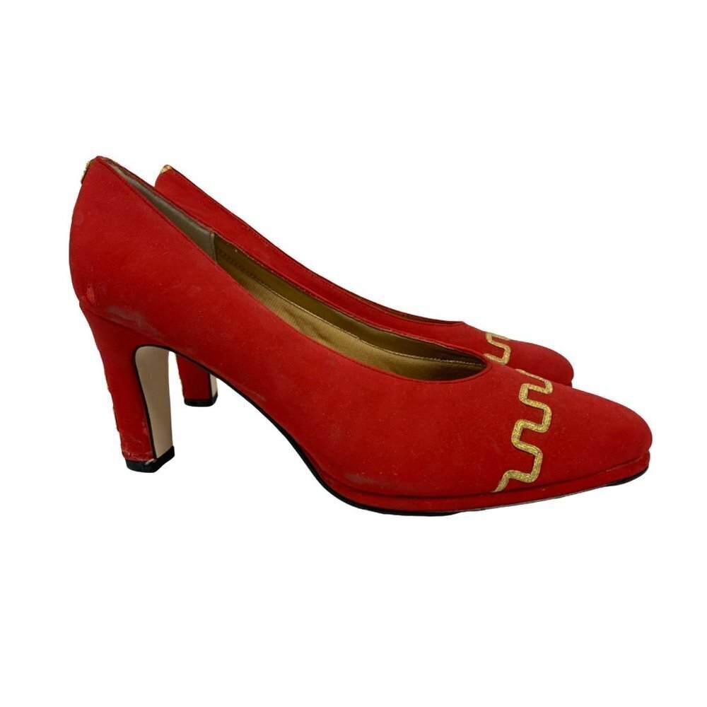 Stefani Women's Red & Gold Heels - Picture 3 of 8